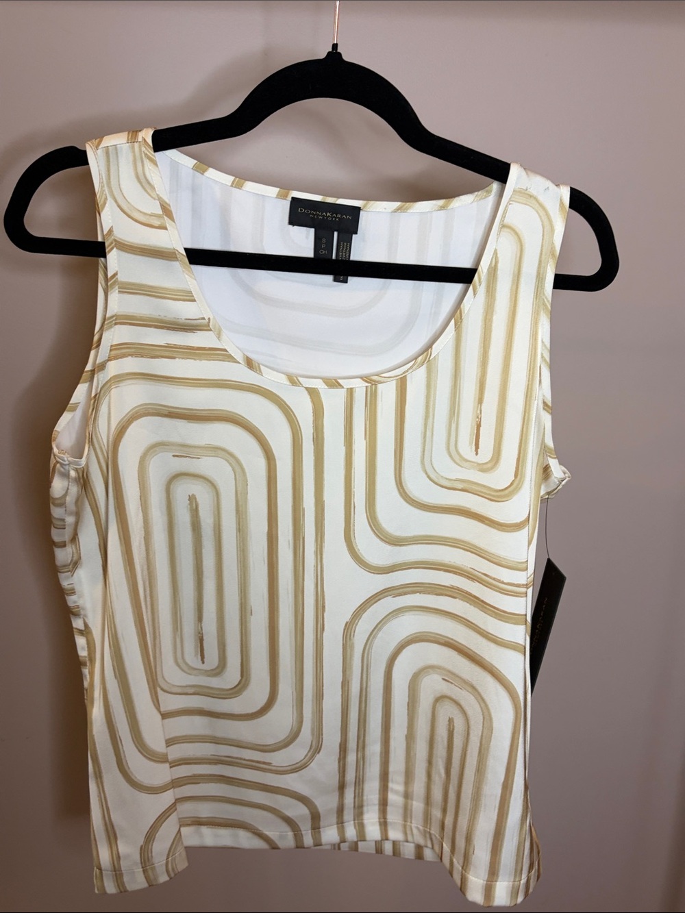 Donna Karan NWT White & Gold Tank Top